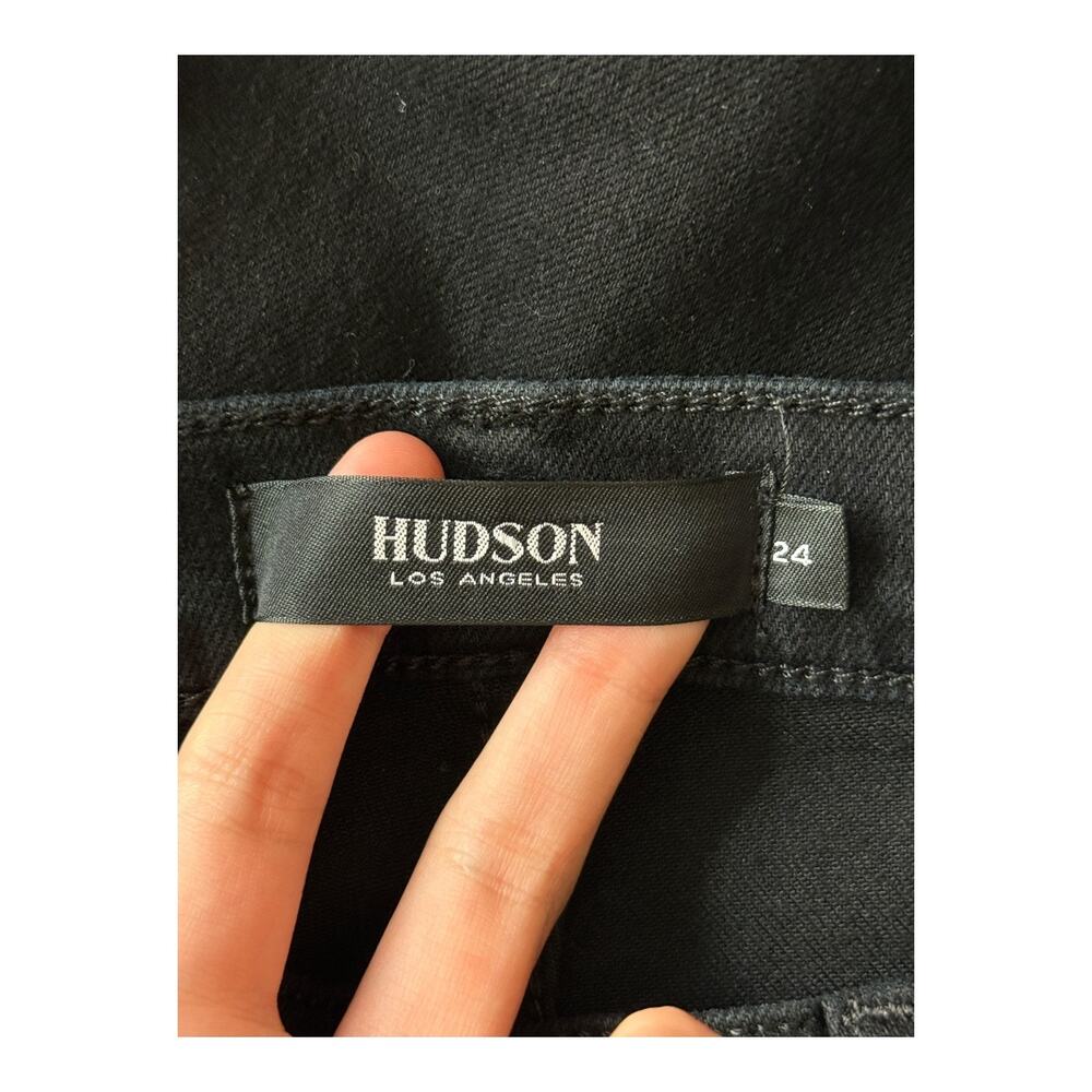 Hudson shorts Amelia cut off knee short denim black size 24 - Picture 3 of 6
